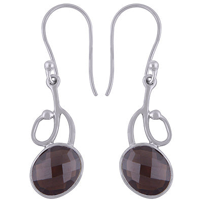 925 Sterling Silver Smoky Topaz Earrings - R3501080-5
