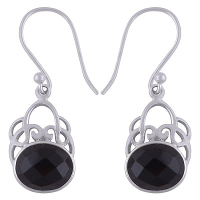 925 Sterling Silver Black Onyx Earrings - R3501081-10