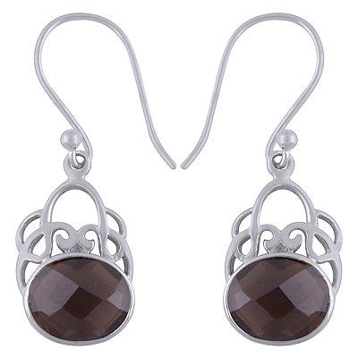 925 Sterling Silver Smoky Topaz Earrings - R3501081-6