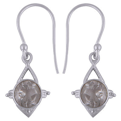 925 Sterling Silver Green Amethyst Earrings - R3501107-8