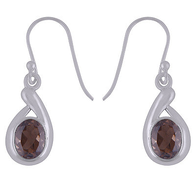 925 Sterling Silver Smoky Topaz Earrings - R3501115-7