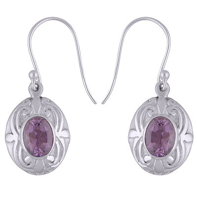 925 Sterling Silver Amethyst Earrings - R3501123-1
