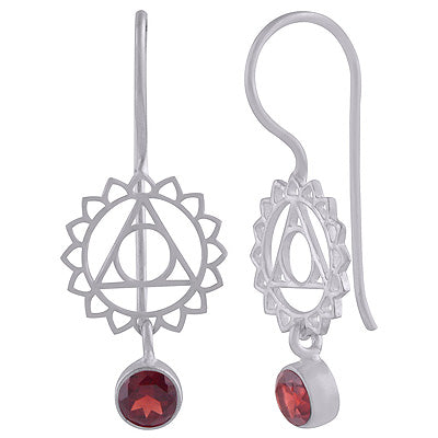 925 Sterling Silver Garnet Earrings - R3501126-2