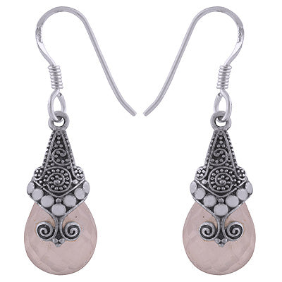 925 Sterling Silver Rose Quartz Earrings - R3501138-10