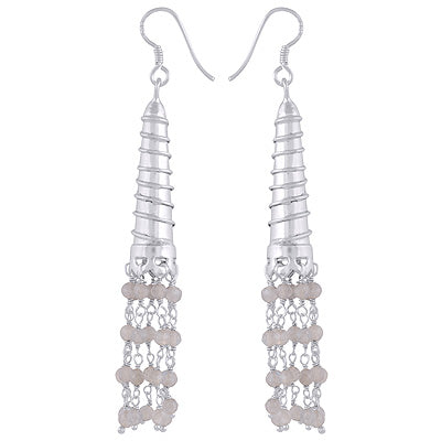Gorgeous Chandelier w/ Multiple Gemstones Hanging Labradorite Round Shape 925 Sterling Solid Silver Earrings - R3501221-6