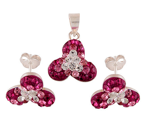 925 Sterling Silver Swarovski Crystal Pendant Sets - R3600461-13
