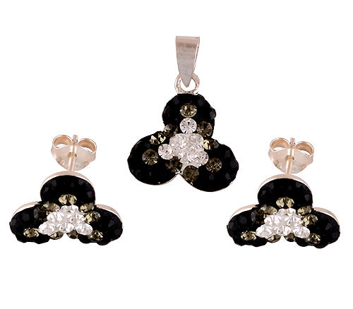 925 Sterling Silver Swarovski Crystal Pendant Sets - R3600461-16