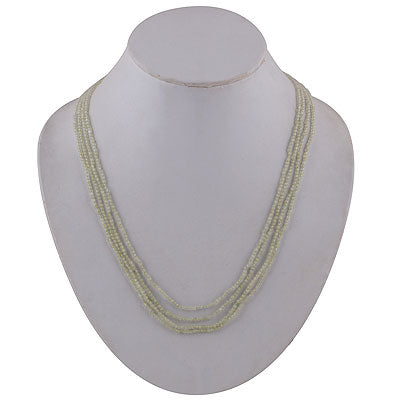 Alluring Gemstone Beads Prehnite Round Shape Tapered Necklace - R3700041-49