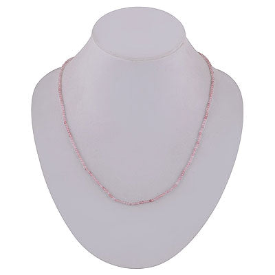 Alluring Tapered Gemstone Beads Cherry Quartz Round Shape .925 Sterling Silver Necklace - R3700045-27