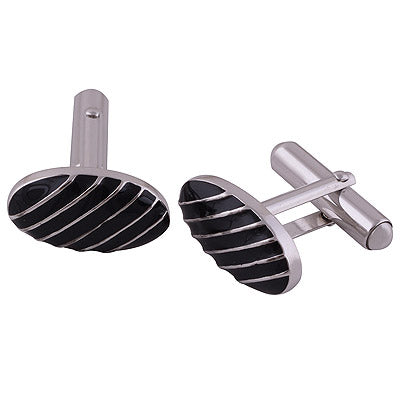 10.3gram Black Onyx Cabochon Stone Cufflinks - R40460010-2