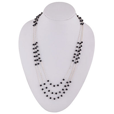 Elegant Necklace Loaded with Gemstones Black Onyx Round Shape 925 Sterling Solid Silver Necklace - R4100148-25