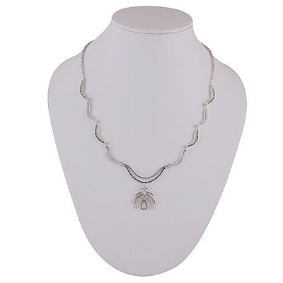 Gorgeous Multicoloured Gemstone w/ Cubic Zirconia Round Shape 925 Sterling Solid Silver Necklace - R4100162-6