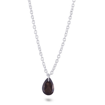 Stunning November Birthstone Gemstone Smoky Topaz Pear Shape 925 Sterling Solid Silver Necklaces - R4100171-4