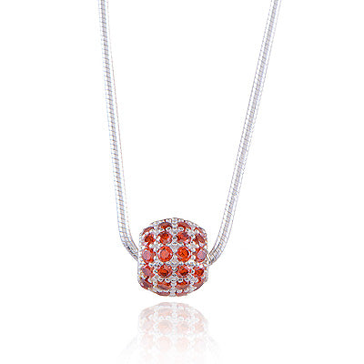 Gorgeous Charm Studded Gemstone Cubic Zirconia Round Shape 925 Sterling Solid Silver Necklace - R4100182-2