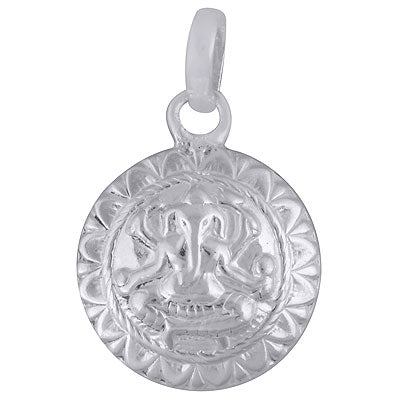 Lord Ganesha Stunning Handmade Plain 925 Sterling Solid Silver Pendant - R4500001-29