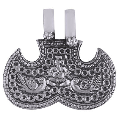 Lord Ganesha Stunning Handmade Plain 925 Sterling Solid Silver Pendant - R4500001-8