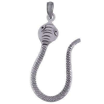 Oxidised Textured Snake Plain 925 Sterling Solid Silver Pendant - R4500042-2