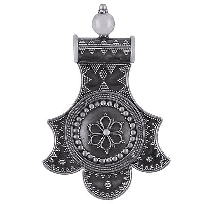 Authentic Oxidised Rawa Work Handcrafted Plain 925 Sterling Solid Silver Pendants - R4500136-2