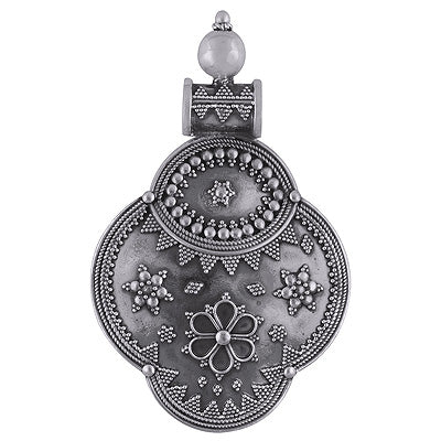 Authentic Oxidised Rawa Work Handcrafted Plain 925 Sterling Solid Silver Pendants - R4500137-2