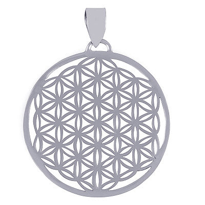 Beautiful Flower of Life Pattern Plain 925 Sterling Solid Silver Pendant - R4500349-161