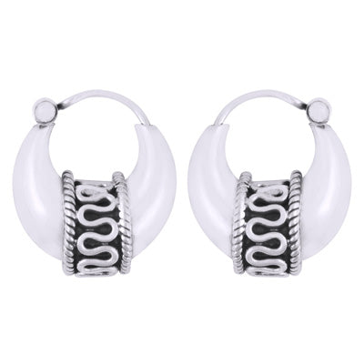 Classic Bali Wire Work 925 Sterling Solid Silver Silver Earrings - R4600166-1