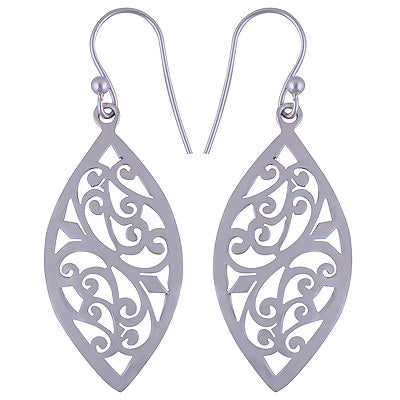 Ravishing Jali Design Craved Plain 925 Sterling Solid Silver Earrings - R4600806-2