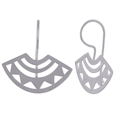 Authentic Jali Cut Plain 925 Sterling Solid Silver Earrings - R4600901-1