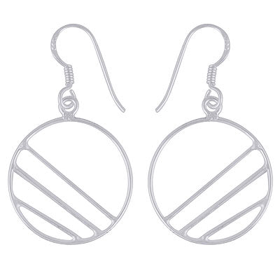 Stunning Minimal Work Plain 925 Sterling Solid Silver Dangle Earrings - R4600957-1