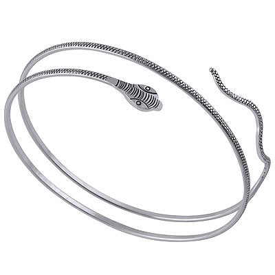 Beautiful Cobra Snake Textured Plain 925 Sterling Solid Silver Armband - R47000004-1