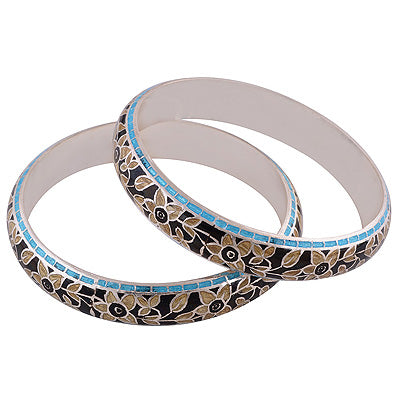 925 Sterling Silver Plain Meena Bangle - R4700267-57