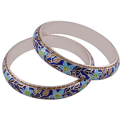 925 Sterling Silver Plain Meena Bangle - R4700267-58
