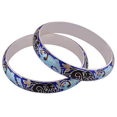 925 Sterling Silver Plain Meena Bangle - R4700267-65