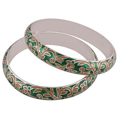 925 Sterling Silver Plain Meena Bangle - R4700267-69