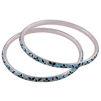 925 Sterling Silver Plain Meena Bangle - R4700289-121