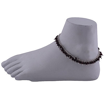 925 STERLING SILVER GARNET ANKLET - R4800018-1