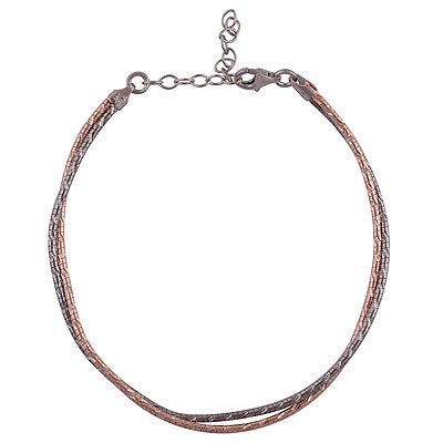 Beautiful Two-Tone Rose/Silver Plated 2 Micron 925 Sterling Solid Silver Bracelet - R5400165-1