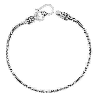 Gorgeous Oxidised Work On Plain 925 Sterling Solid Silver Bracelets - R5400171-5