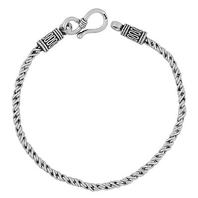 Stunning Work Oxidised Handcrafted Plain 925 Sterling Solid Silver Bracelets - R5400213-1