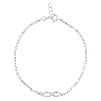 Gorgeous Infinity Motif Plain 925 Sterling Solid Silver Bracelet - R5400233-1