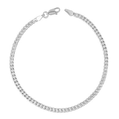 Gorgeous Textured Cable Chain Plain 925 Sterling Solid Silver Bracelet - R5400235-1
