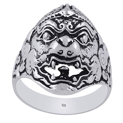 Bold Artistic Work Plain 925 Sterling Solid Silver Ring - R5600323-5