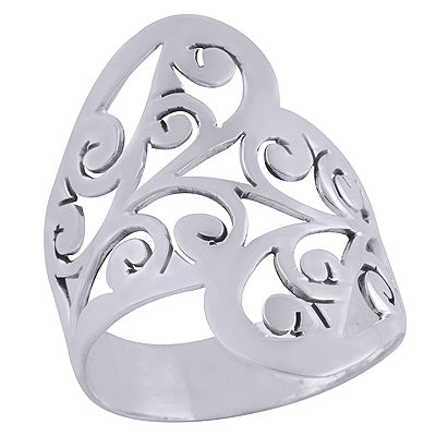 Authentic Jali Cut Design Plain 925 Sterling Solid Silver Ring - R5600460-1