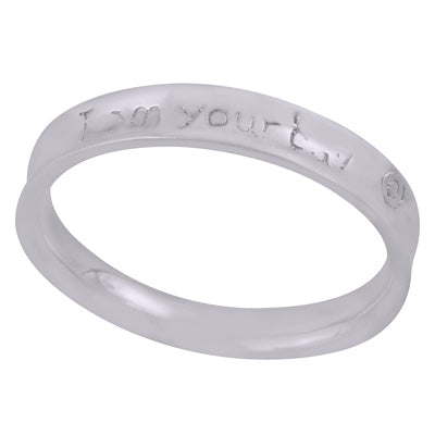 Beautiful Lovely I am your bay engraved on Plain 925 Sterling Solid Silver Ring - R5600550-1