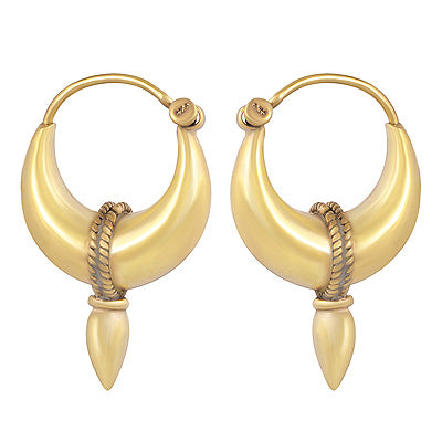 Beautiful Unique Traditional Cultural Ethnic 0.25 Micron Gold Plating Bali 925 Sterling Solid Silver Hoops Earrings - R6082-1