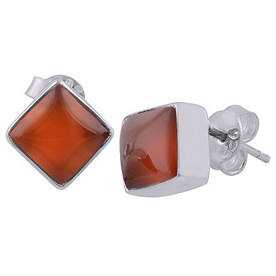 925 Sterling Silver Carnelian Stud Earrings - R6100109-6
