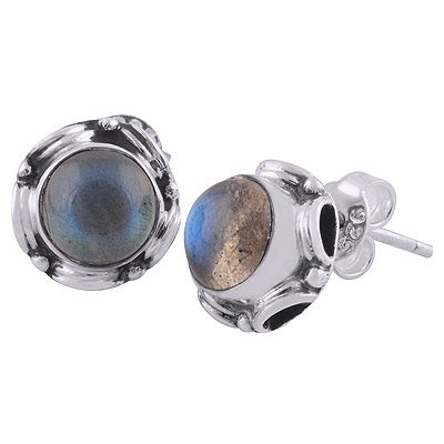 925 Sterling Silver Labradorite Stud Earrings - R6100159-5