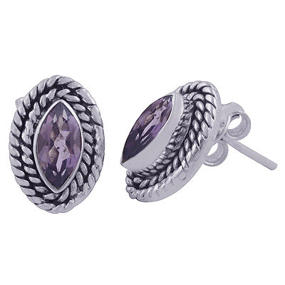 3.5gram Amethyst Cut Stone Studs - R6500650-1