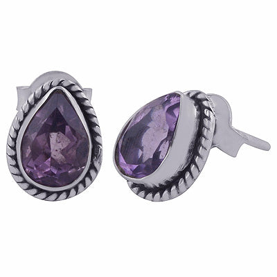 925 Sterling Silver Amethyst Stud Earrings - R6500675-1