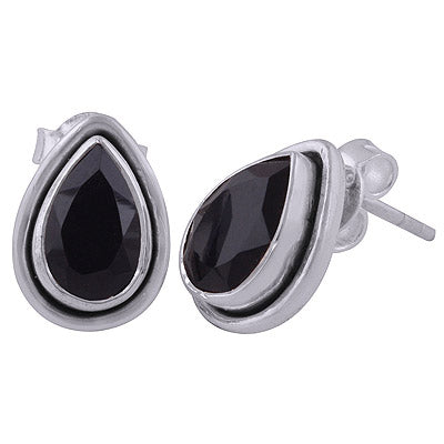 925 Sterling Silver Black Onyx Stud Earrings - R6500676-41