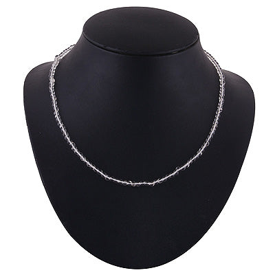 Beautiful Bright Beads Crystal Round Shape .925 Sterling Silver Necklace - R6700050-31